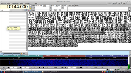 QSO PC1K PA1ES via Sweden en rechtstreeks, verschillende verzwakking